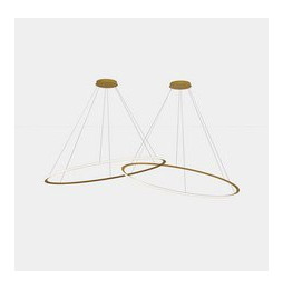 LedsC4 - Luminaria colgante circular Downward 2 Rings diámetro 2000 horizontal LED 516 blanco cálido 2700K ON-OFF 14916lm