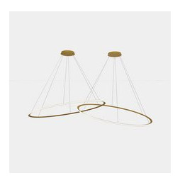 LedsC4 - Luminaria colgante circular Downward 2 Rings diámetro 2000 horizontal LED 516 blanco cálido 2700K DALI-2 14916lm