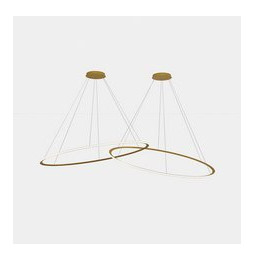 LedsC4 - Luminaria colgante circular Downward 2 Rings diámetro 2000 horizontal LED 516 blanco cálido 2400K 0-10V 13458lm