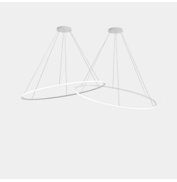 LedsC4 - Luminaria colgante circular Downward 2 Rings diámetro 2000 horizontal LED 516 blanco cálido 2700K DALI-2 blanco 14916lm