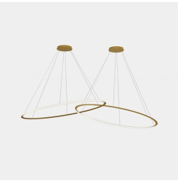 LedsC4 - Luminaria colgante circular Downward 2 Rings diámetro 2000 horizontal LED 516 blanco cálido 2400K ON-OFF 13458lm