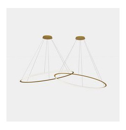 LedsC4 - Luminaria colgante circular Downward 2 Rings diámetro 2000 horizontal LED 516 blanco cálido 2400K ON-OFF 13458lm