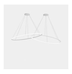 LedsC4 - Luminaria colgante circular Downward 2 Rings diámetro 2000 horizontal LED 516 blanco cálido 2400K 0-10V blanco 13458lm