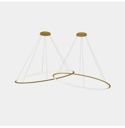 LedsC4 - Luminaria colgante circular Downward 2 Rings diámetro 2000 horizontal LED 516 blanco cálido 2400K DALI-2 13458lm