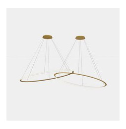 LedsC4 - Luminaria colgante circular Downward 2 Rings diámetro 2000 horizontal LED 516 blanco cálido 2400K DALI-2 13458lm