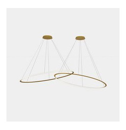 LedsC4 - Luminaria colgante circular Inward 2 Rings diámetro 2000 Horizontal empotrable LED 516 blanco neutro 4000K 0-10V 15166l