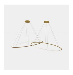LedsC4 - Luminaria colgante circular Inward 2 Rings diámetro 2000 Horizontal empotrable LED 516 blanco cálido 3000K ON-OFF 14042