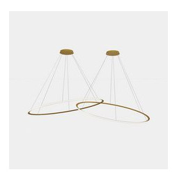 LedsC4 - Luminaria colgante circular Inward 2 Rings diámetro 2000 Horizontal empotrable LED 516 blanco cálido 3000K DALI-2 14042