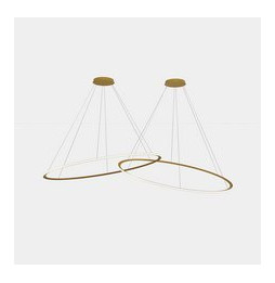 LedsC4 - Luminaria colgante circular Inward 2 Rings diámetro 2000 Horizontal empotrable LED 516 blanco cálido 2700K 0-10V 12918l