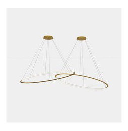 LedsC4 - Luminaria colgante circular Inward 2 Rings diámetro 2000 Horizontal empotrable LED 516 blanco cálido 2700K ON-OFF 12918