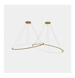 LedsC4 - Luminaria colgante circular Inward 2 Rings diámetro 2000 Horizontal empotrable LED 516 blanco cálido 2700K DALI-2 12918