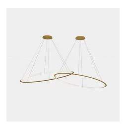 LedsC4 - Luminaria colgante circular Inward 2 Rings diámetro 2000 Horizontal empotrable LED 516 blanco cálido 2400K DALI-2 11654