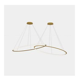 LedsC4 - Luminaria colgante circular Inward 2 Rings diámetro 2000 horizontal LED 516 blanco cálido 3000K 0-10V 14042lm