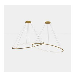 LedsC4 - Luminaria colgante circular Inward 2 Rings diámetro 2000 horizontal LED 516 blanco cálido 3000K ON-OFF 14042lm