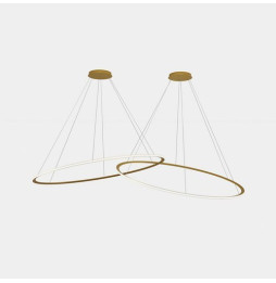 LedsC4 - Luminaria colgante circular Inward 2 Rings diámetro 2000 horizontal LED 516 blanco cálido 3000K DALI-2 14042lm