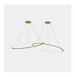 LedsC4 - Luminaria colgante circular Inward 2 Rings diámetro 2000 horizontal LED 516 blanco cálido 3000K DALI-2 14042lm