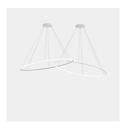 LedsC4 - Luminaria colgante circular Inward 2 Rings diámetro 2000 horizontal LED 516 blanco cálido 3000K DALI-2 blanco 14042lm