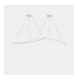 LedsC4 - Luminaria colgante circular Inward 2 Rings diámetro 2000 horizontal LED 516 blanco cálido 2700K 0-10V blanco 12918lm