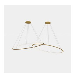 LedsC4 - Luminaria colgante circular Inward 2 Rings diámetro 2000 horizontal LED 516 blanco cálido 2700K 0-10V 12918lm