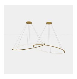 LedsC4 - Luminaria colgante circular Inward 2 Rings diámetro 2000 horizontal LED 516 blanco cálido 2700K DALI-2 12918lm