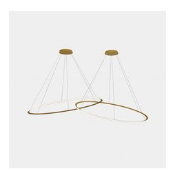 LedsC4 - Luminaria colgante circular Inward 2 Rings diámetro 2000 horizontal LED 516 blanco cálido 2400K 0-10V 11654lm