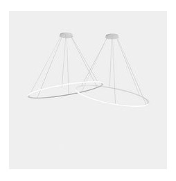LedsC4 - Luminaria colgante circular Inward 2 Rings diámetro 2000 horizontal LED 516 blanco cálido 2400K 0-10V blanco 11654lm