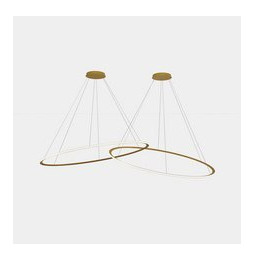LedsC4 - Luminaria colgante circular Inward 2 Rings diámetro 2000 horizontal LED 516 blanco cálido 2400K ON-OFF 11654lm
