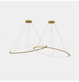 LedsC4 - Luminaria colgante circular Inward 2 Rings diámetro 2000 horizontal LED 516 blanco cálido 2400K DALI-2 11654lm