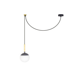 FARO - Luminaria colgante MINE SPACE difusor policarbonato 3 luces gris oscuro