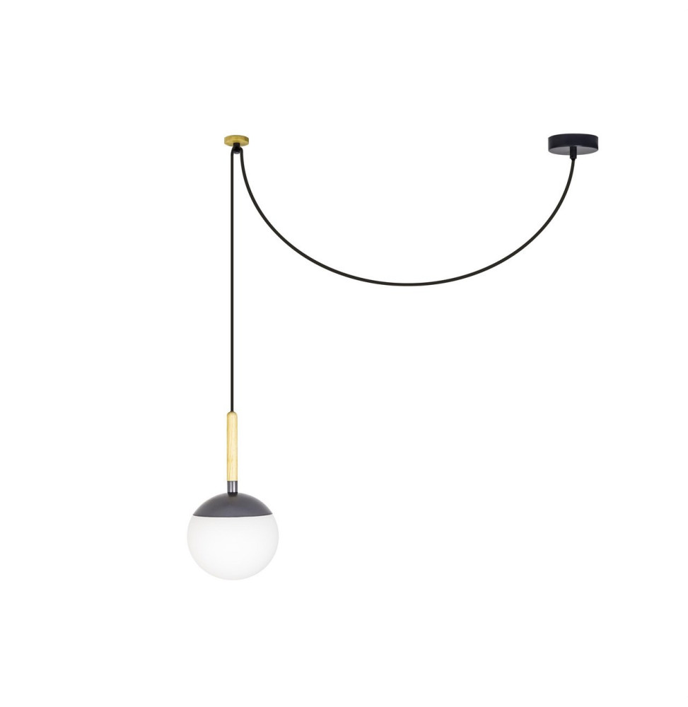 FARO - Luminaria colgante MINE SPACE difusor policarbonato 4 luces gris oscuro