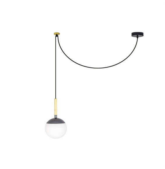 FARO - Luminaria colgante MINE SPACE difusor policarbonato 5 luces gris oscuro