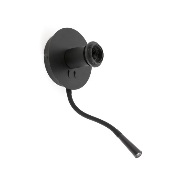 FARO - Aplique LUPE negro 1xE27 20W lector LED