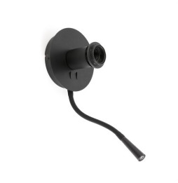 FARO - Aplique LUPE negro 1xE27 20W lector LED