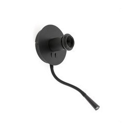 FARO - Aplique LUPE negro 1xE27 20W lector LED