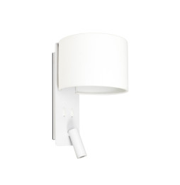FARO - Aplique FOLD blanco 1xE27 con lector LED 3W