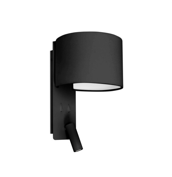 FARO - Aplique FOLD negro 1xE27 con lector LED 3W