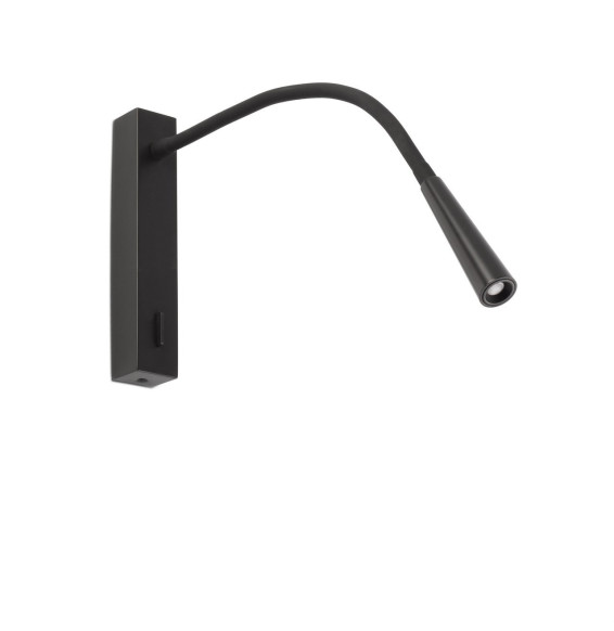 FARO - Aplique FLIN lector negro 3W 3000K 280lm