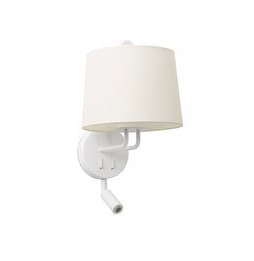 FARO - Aplique MONTREAL blanco E27 lector LED 1-3W 2700K