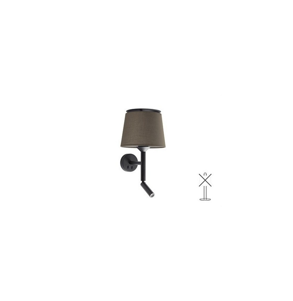 FARO - Aplique SAVOY negro 1xE27 lector LED 3W