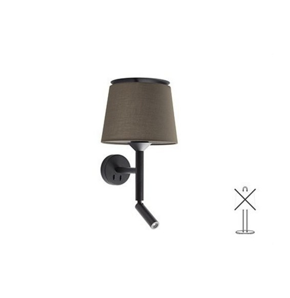 FARO - Aplique SAVOY negro 1xE27 lector LED 3W
