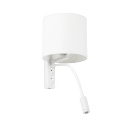 FARO - Aplique TIRA blanco E27 con lector 3W 3000K