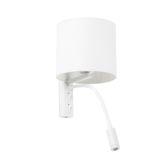 FARO - Aplique TIRA blanco E27 con lector 3W 3000K