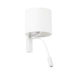 FARO - Aplique TIRA blanco E27 con lector 3W 3000K