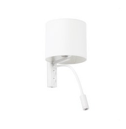 FARO - Aplique TIRA blanco E27 con lector 3W 3000K