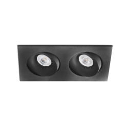 FARO - Empotrable ARGON-2 cuadrado orientable negro 2xGU10/MR16