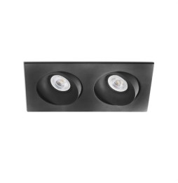 FARO - Empotrable ARGON-2 cuadrado orientable negro 2xGU10/MR16