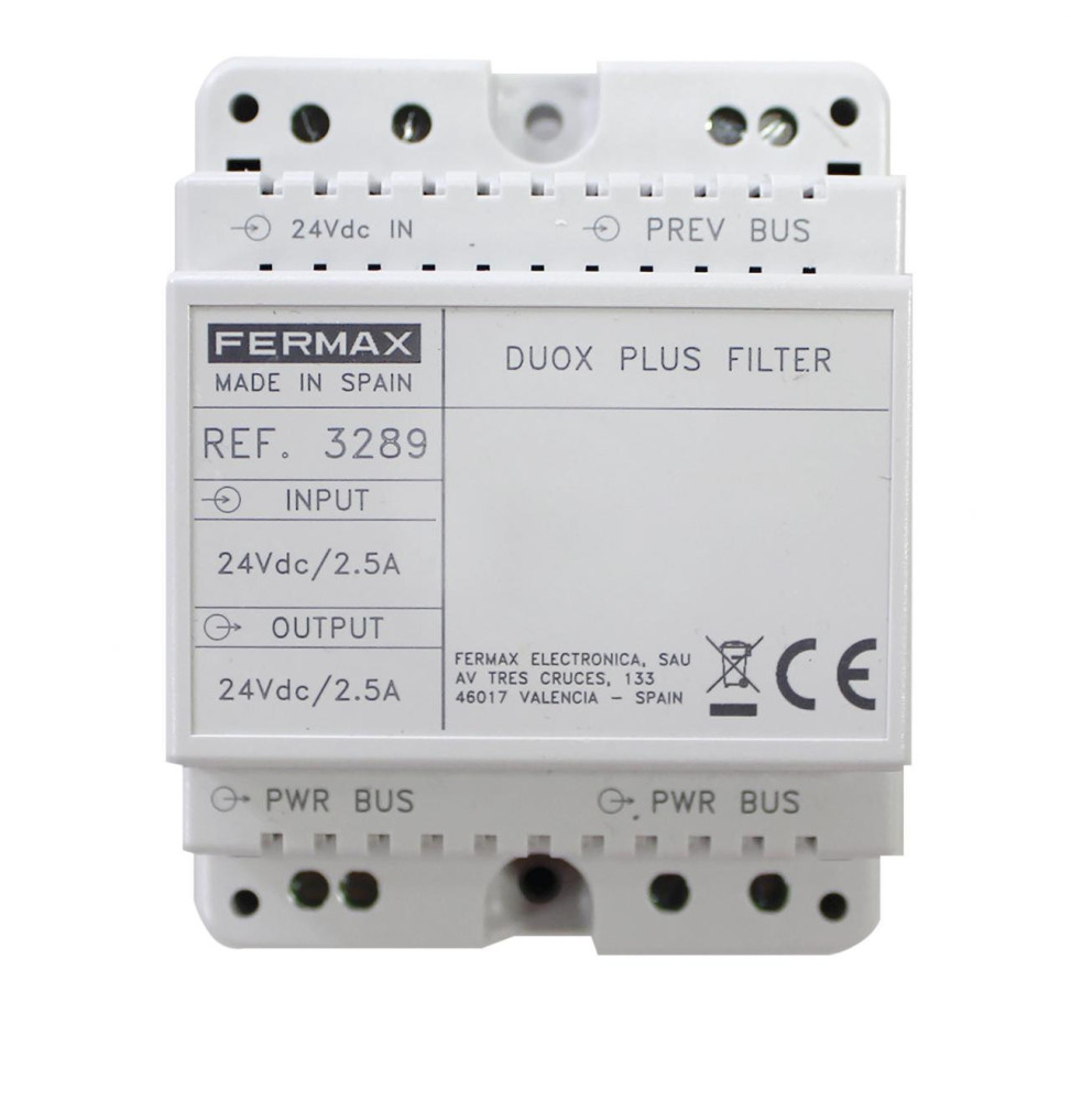 FERMAX - Filtro DUOX PLUS 24VDC carril DIN-4