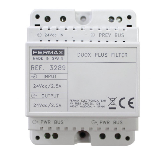 FERMAX - Filtro DUOX PLUS 24VDC carril DIN-4