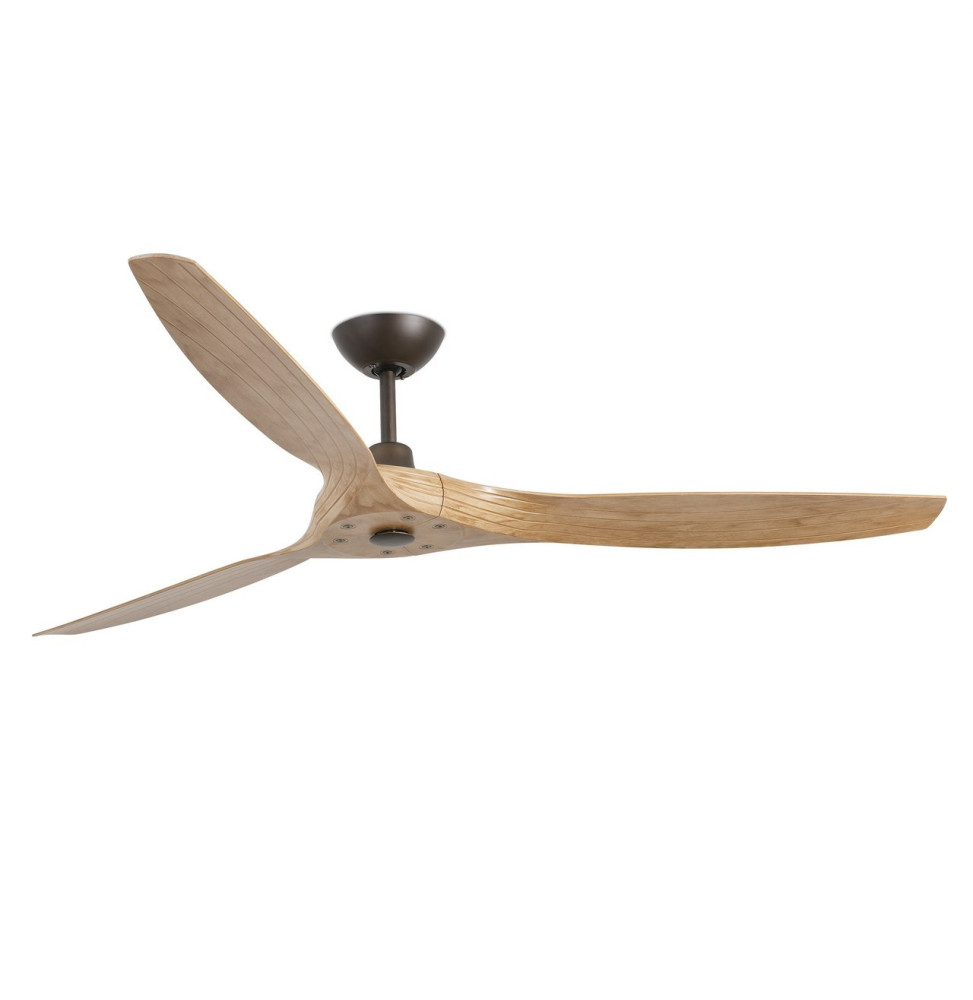 FARO - Ventilador MOREA diámetro 1520mm marrón claro 3 palas