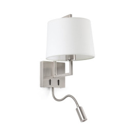 FARO - Aplique FRAME con lector LED níquel mate pantalla